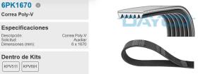 DAYCO 6PK1670 - CORREA DE SERVICIO
