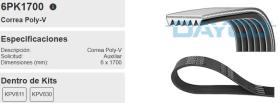 DAYCO 6PK1700 - CORREA DE SERVICIO