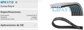 DAYCO 6PK1710 - CORREA DE  SERVICIO