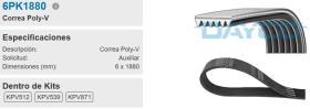 DAYCO 6PK1880 - CORREA DE SERVICIO