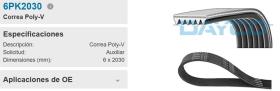 DAYCO 6PK2030 - CORREA DE SERVICIO