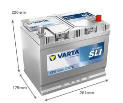 VARTA E23 - BATERIA VARTA  70AH DINAMIC SLI  630A