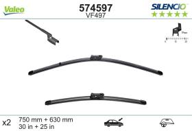 ESCOBILLAS LIMPIAPARABRISAS VM497 - JGO. ESCOBILLAS VM497 VALEO 574597