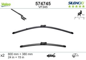 ESCOBILLAS LIMPIAPARABRISAS VF345 - JUEGO ESCOBILLAS VF345 VALEO 574745