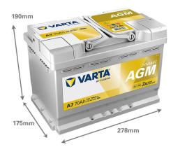 VARTA A7 - BATERIA  VARTA 70AH DINAMIC AGM 760A START/STOP