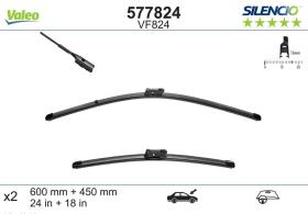 ESCOBILLAS LIMPIAPARABRISAS VF824 - JGO. ESCOBILLAS VF824 VALEO 577824