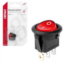 ACCESORIOS 5903293030868 - INTERRUPTOR REDONDO ROJO 12/24V MAX 20A  AMIO 03086
